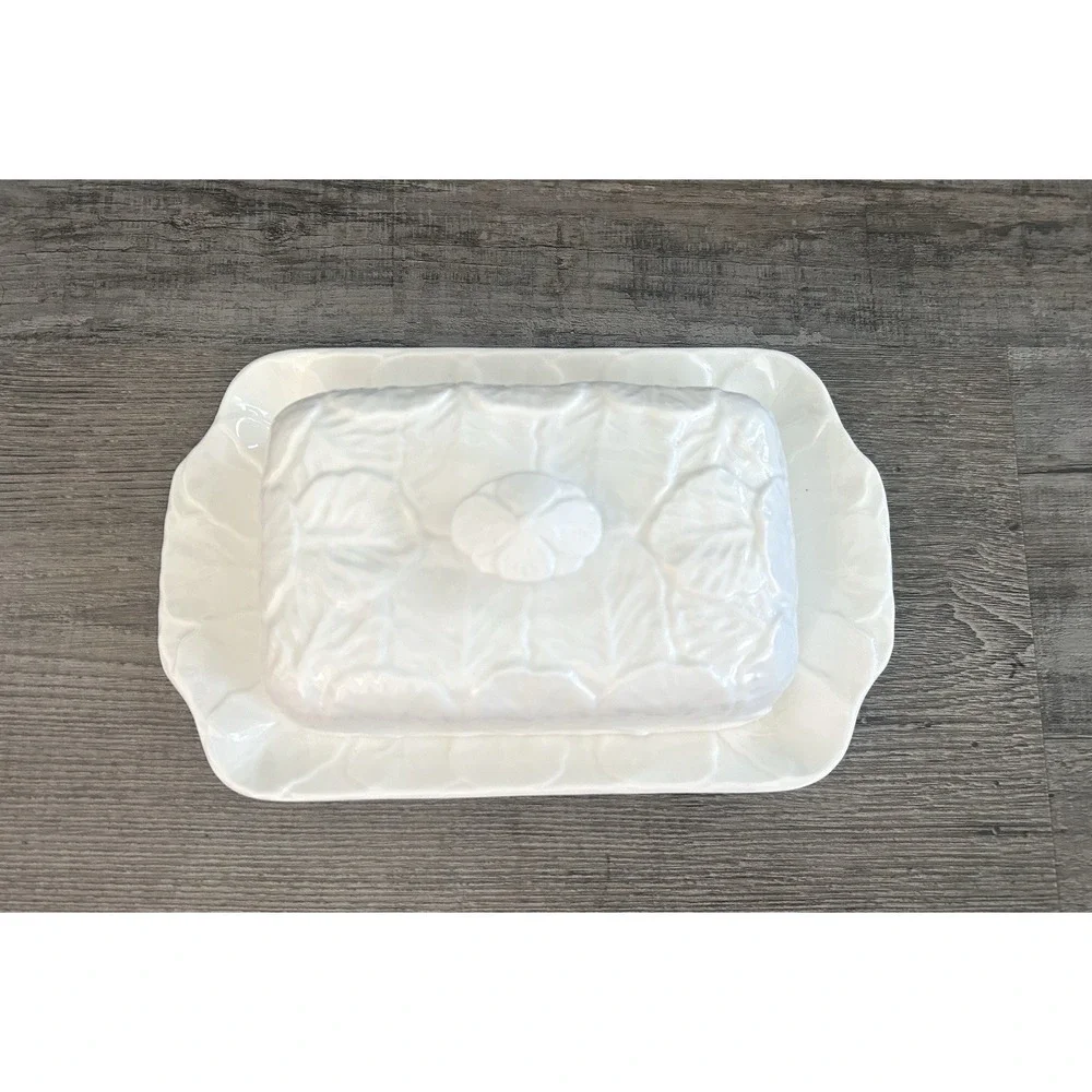 Vintage Coalport Countryware Cabbage Leaf Butter Dish & Cover Bone China READ